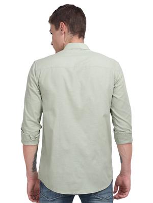 green solid casual shirt - 17102363 - Standard Image - 3