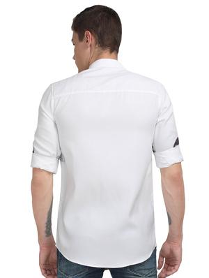 white solid casual shirt - 17102365 - Standard Image - 3