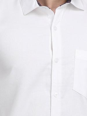 white solid casual shirt - 17102365 - Standard Image - 5