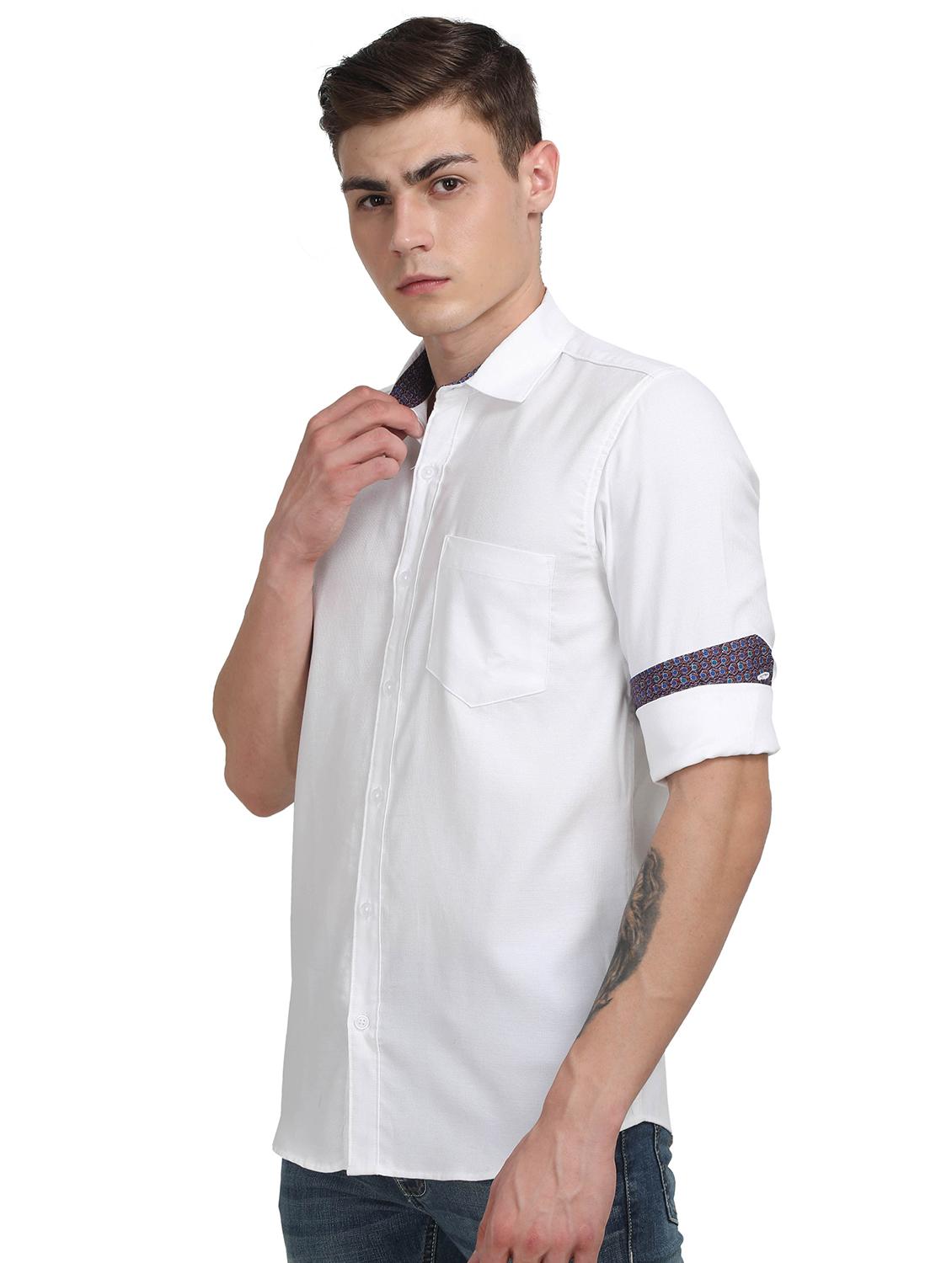 white solid casual shirt - 17102365 - Zoom Image - 2