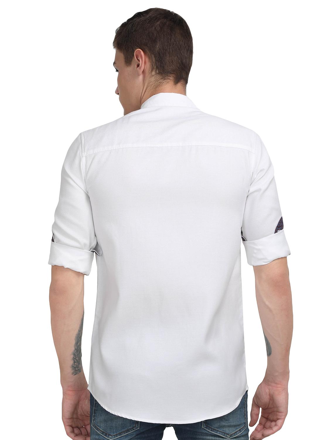 white solid casual shirt - 17102365 - Zoom Image - 3