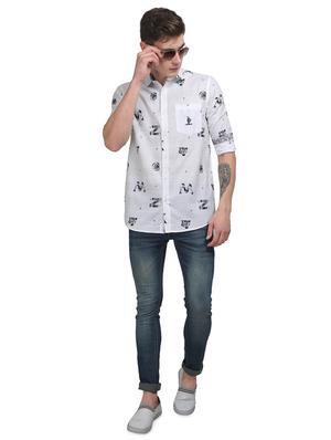 white printed casual shirt - 17102366 - Standard Image - 4