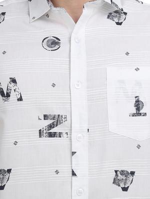 white printed casual shirt - 17102366 - Standard Image - 5