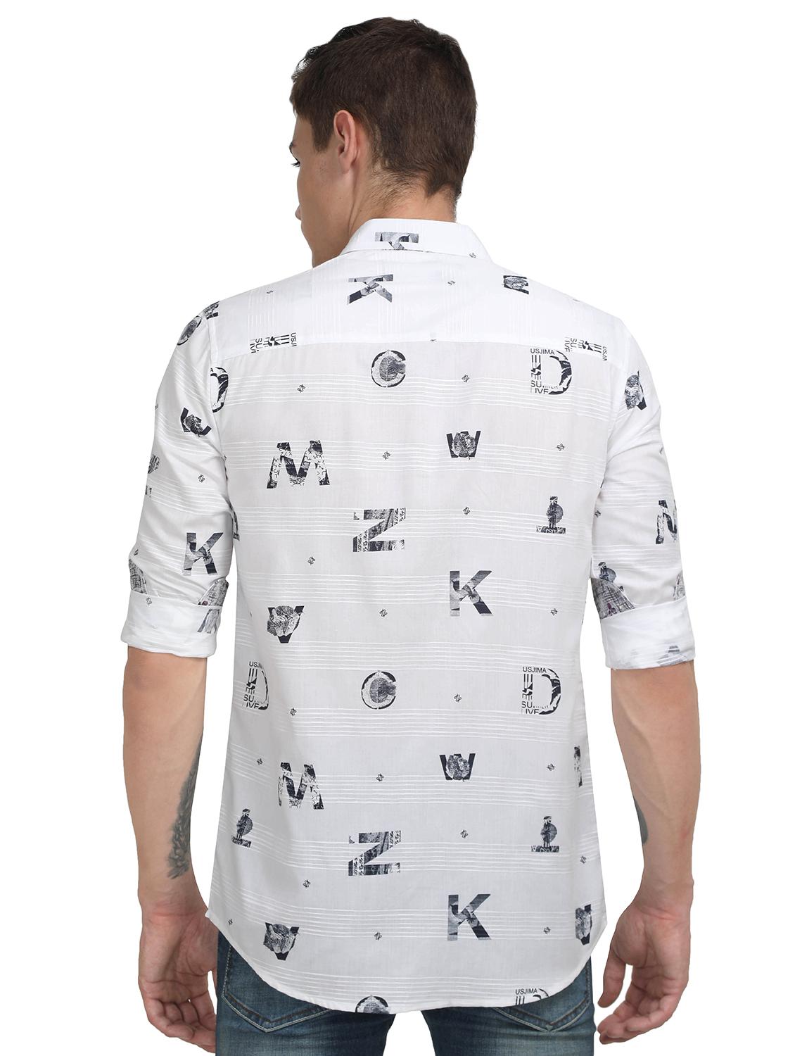 white printed casual shirt - 17102366 - Zoom Image - 3