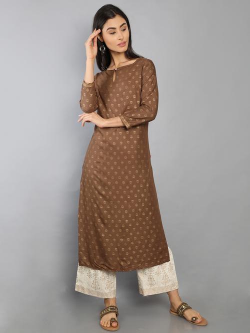 solid kurta palazzo set - 17102400 - Standard Image - 1