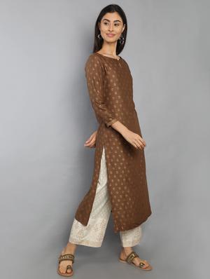 solid kurta palazzo set - 17102400 - Standard Image - 2