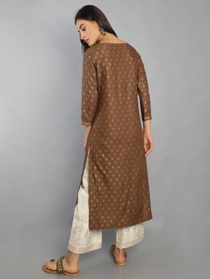 solid kurta palazzo set - 17102400 - Standard Image - 3