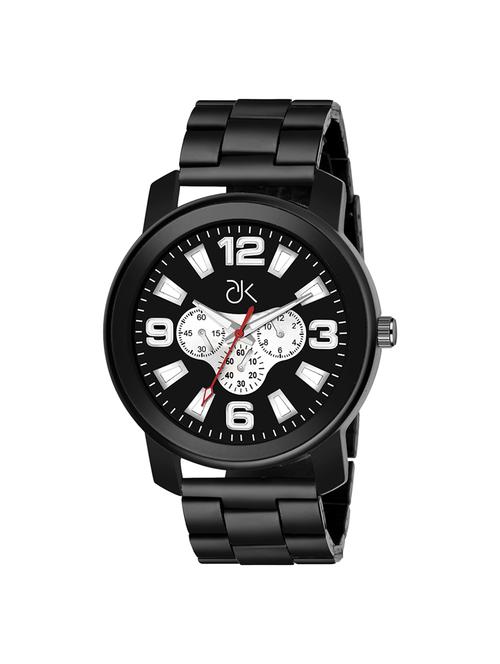 adk~ad-12ablack color analog watch for men - 17102433 - Standard Image - 1