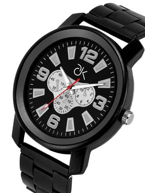 adk~ad-12ablack color analog watch for men - 17102433 - Standard Image - 2