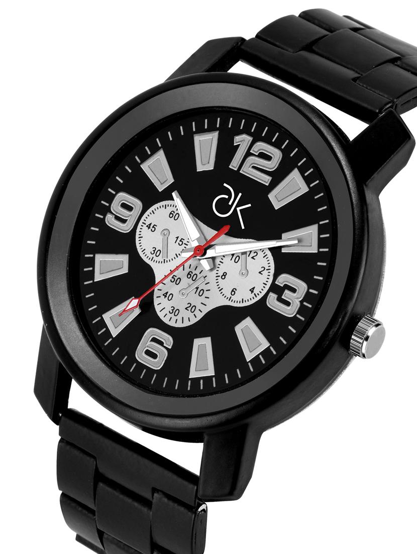 adk~ad-12ablack color analog watch for men - 17102433 - Zoom Image - 2