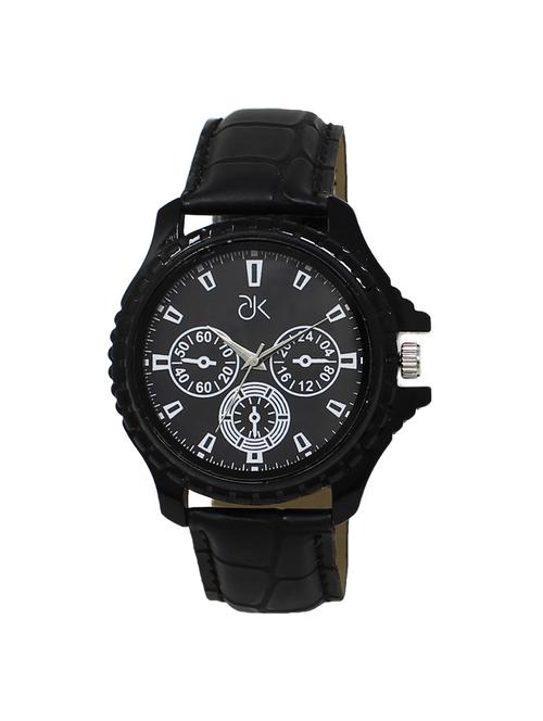 adk~ad-04ablack color analog watch for men - 17102441 - Standard Image - 1