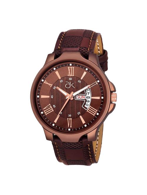 adk~jg-02abrown color analog watch for men - 17102447 - Standard Image - 1