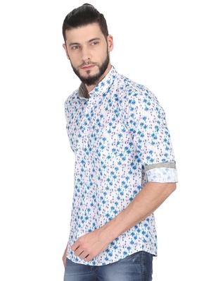 white floral print casual shirt - 17102455 - Standard Image - 2