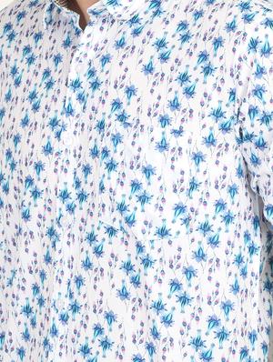 white floral print casual shirt - 17102455 - Standard Image - 4