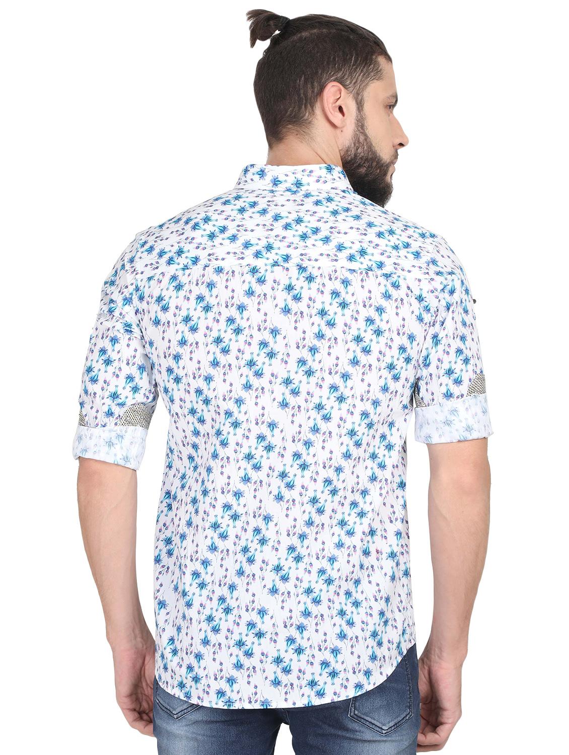white floral print casual shirt - 17102455 - Zoom Image - 3