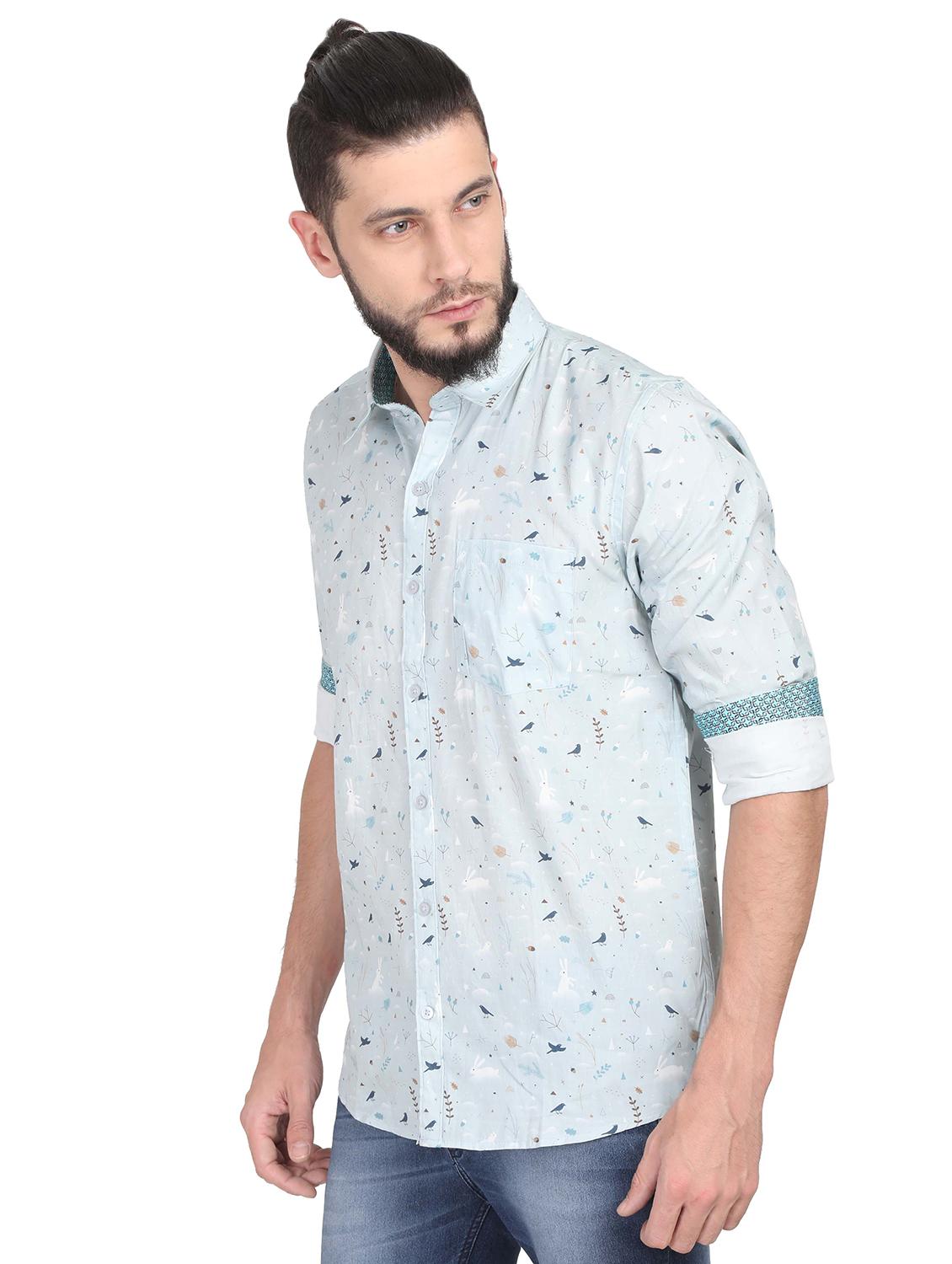 light blue printed casual shirt - 17102456 - Zoom Image - 2