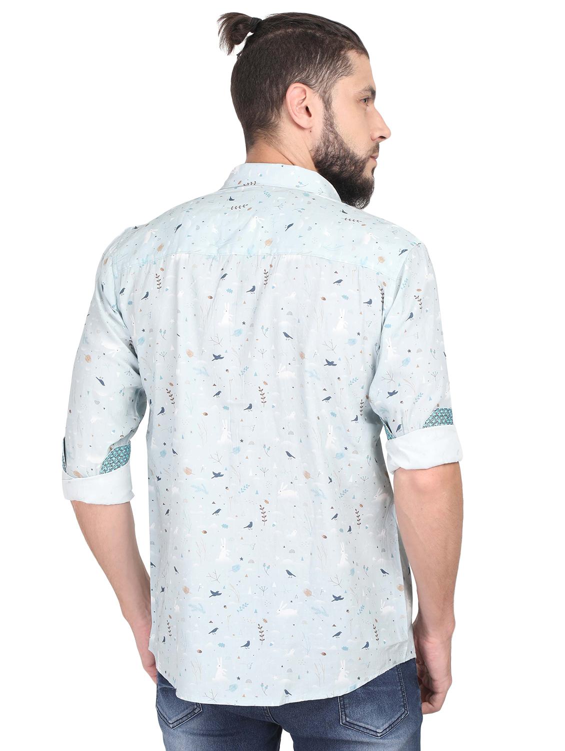 light blue printed casual shirt - 17102456 - Zoom Image - 3