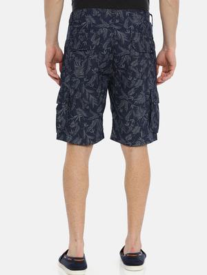 navy blue tropical print bermuda shorts - 17102565 - Standard Image - 3