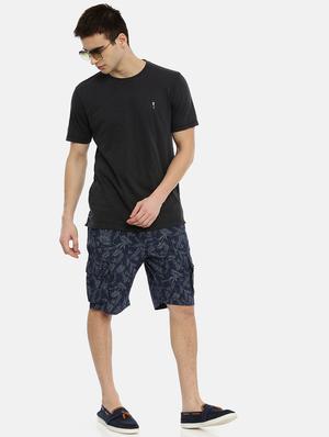 navy blue tropical print bermuda shorts - 17102565 - Standard Image - 4