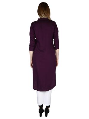 solid straight kurta - 17102772 - Standard Image - 3