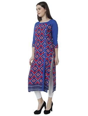 printed straight kurta - 17102812 - Standard Image - 2