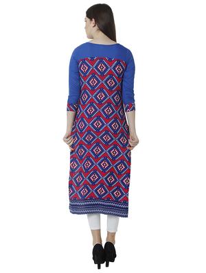 printed straight kurta - 17102812 - Standard Image - 3