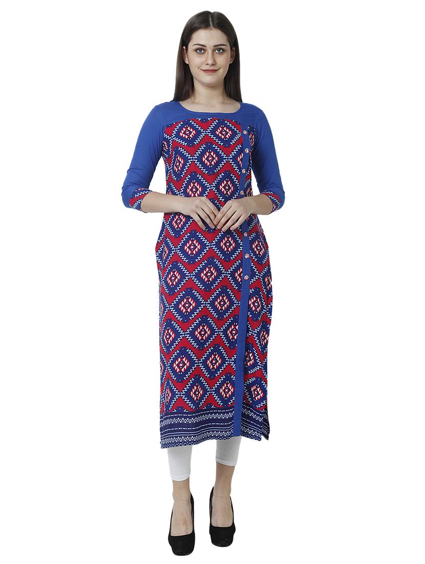 printed straight kurta - 17102812 - Zoom Image - 1