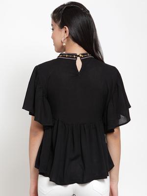 gather detail embroidered top - 17103301 - Standard Image - 3