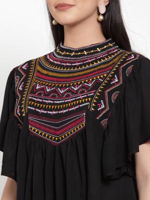 gather detail embroidered top - 17103301 - Standard Image - 5