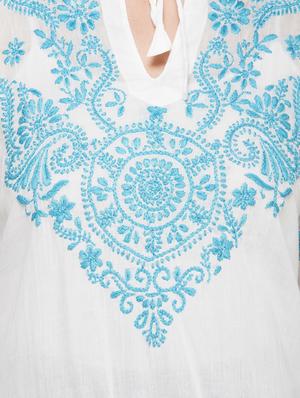 tie front chikankari top - 17103526 - Standard Image - 4