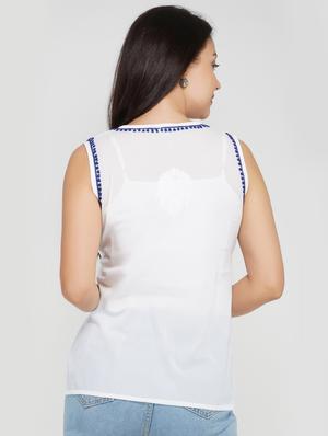 contrast tassel piping top - 17103688 - Standard Image - 3