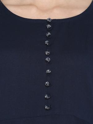 solid a-line kurti - 17103708 - Standard Image - 5