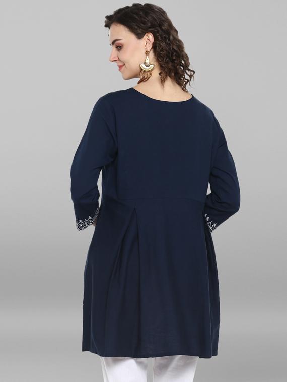 solid a-line kurti - 17103708 - Zoom Image - 3