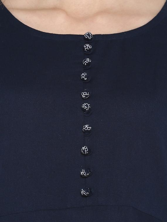 solid a-line kurti - 17103708 - Zoom Image - 5