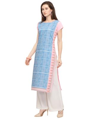 printed straight kurta - 17103883 - Standard Image - 2