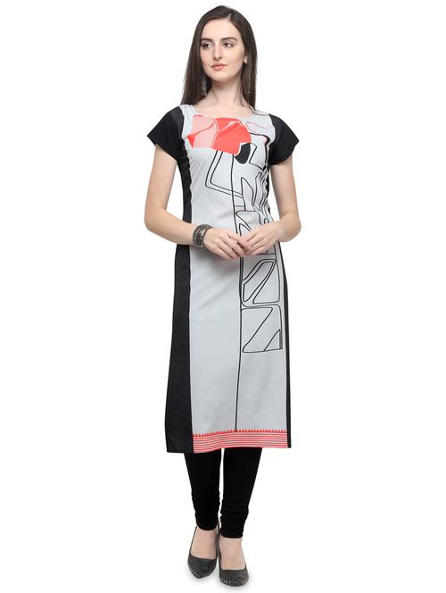 abstract straight kurta - 17103912 - Standard Image - 1