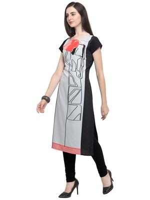 abstract straight kurta - 17103912 - Standard Image - 2