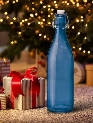 glass water bottle with cork lid (set of 2) - 17103933 - Standard Image - 2