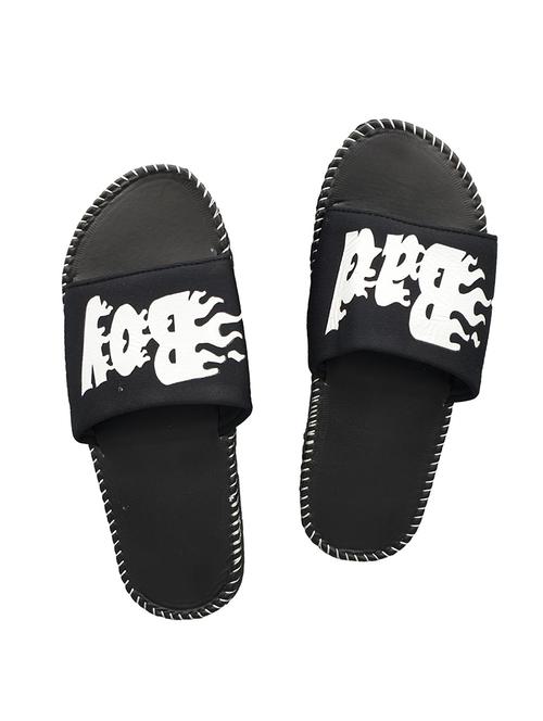 black slip on flip flops - 17103996 - Standard Image - 1