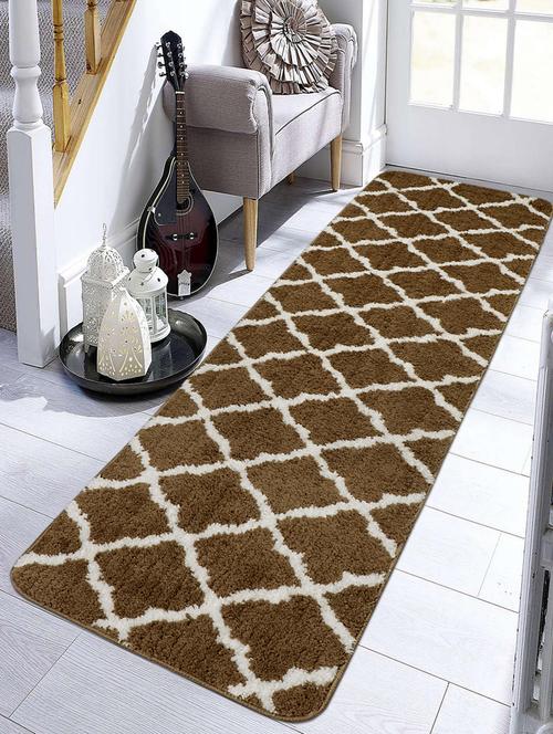 trellis design anti-slip polyester bedside runner - 17104144 - Very Small Image - 1