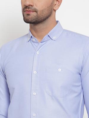 blue solid formal shirt - 17104321 - Standard Image - 5