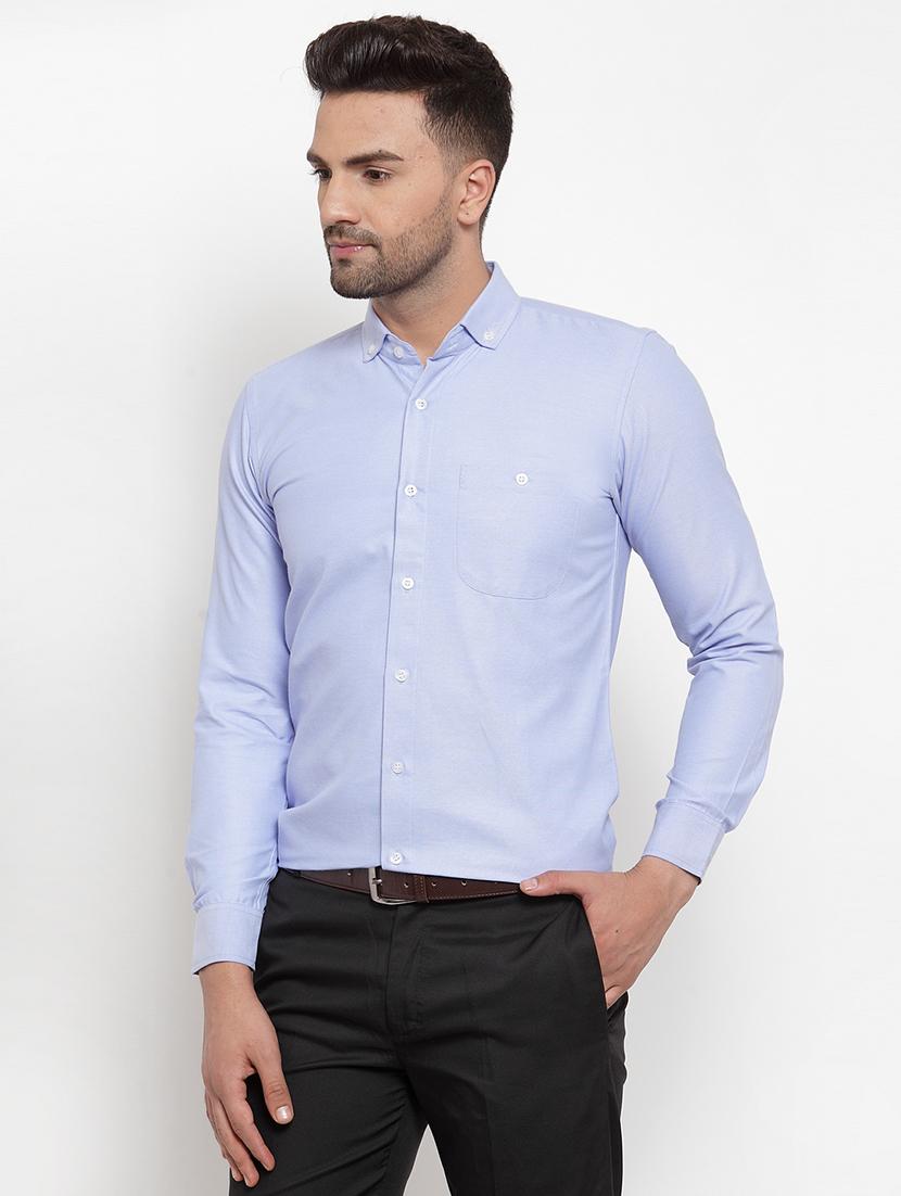 blue solid formal shirt - 17104321 - Zoom Image - 2
