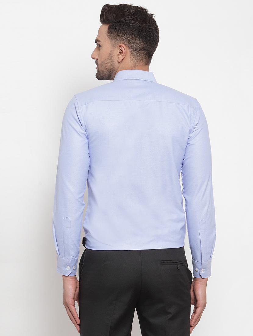 blue solid formal shirt - 17104321 - Zoom Image - 3