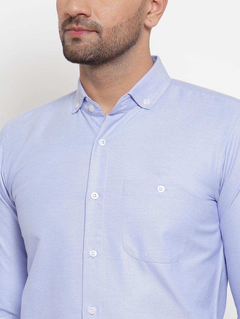 blue solid formal shirt - 17104321 - Zoom Image - 5