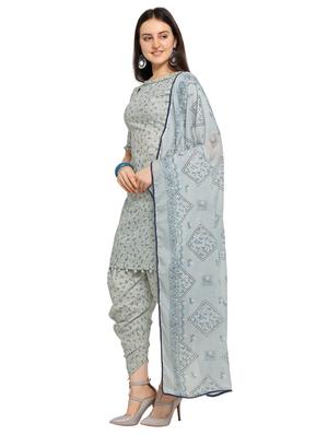 printed unstitched suit - 17104921 - Standard Image - 2