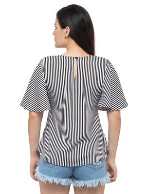 flutter sleeves striped top - 17104974 - Standard Image - 3