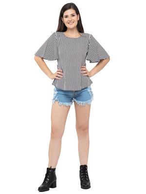flutter sleeves striped top - 17104974 - Standard Image - 4