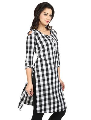 checkered straight kurta - 17105136 - Standard Image - 2