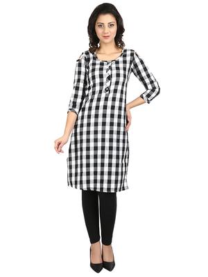 checkered straight kurta - 17105136 - Standard Image - 4