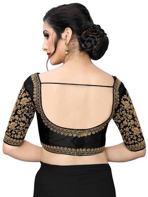 black art silk embroidered blouse - 17105218 - Standard Image - 3